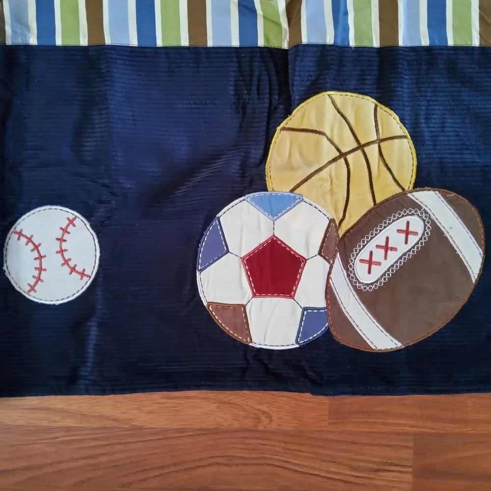 Too Good Baby Nursery Window Valance Sports Football Soccer Basketball Baseball